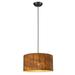 George Oliver Hatchett 1 - Light Single Drum Pendant Wood/Bamboo in Black/Brown | 9 H x 17.75 W x 17.75 D in | Wayfair