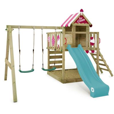 Wickey - Spielturm Klettergerüst Smart Candy mit Schaukel & Rutsche, Baumhaus mit Sandkasten, Image