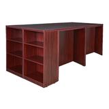 Legacy Stand Up 2 Desk/ Storage Cabinet/ Lateral File Quad w/ Bookcase End in Mahogany - Regency LS2SDSCLF8546MH