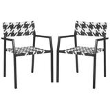 Halden Arm Chair in White/Black (Set of 2) - Safavieh PAT4001A-SET2