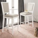 Buchanan Rectangle Bar Stool in Light Grey/Cream/Distressed White (Set of 2) - Safavieh FOX6246A-SET2