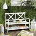 Mayer 49.21-Inch W Outdoor Bench in White - Safavieh PAT6744B