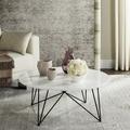 Maris Retro Mid Century Lacquer Coffee Table in White/Black - Safavieh FOX4261B