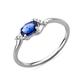 Miore Ring Women Solitaire White Gold 9 Kt / 375 Blue Sapphire Diamonds 0.03 ct