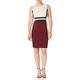 Calvin Klein Women's Sleeveless Color Block Sheath Dress, Blush/Rosewood Multi, 16