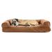 Quilted Pillow Sofa Dog Bed, 30" L x 20" W, Warm Brown, Medium