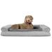 Plush & Suede Pillow Sofa Dog Bed, 40" L x 32" W, Gray, X-Large