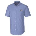 Men's Cutter & Buck Royal Kansas Jayhawks Stretch Oxford Button-Down Short Sleeve Shirt