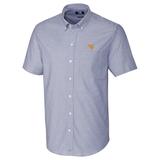 Men's Cutter & Buck Light Blue West Virginia Mountaineers Stretch Oxford Button-Down Short Sleeve Shirt
