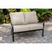 Gracie Oaks Colson Commercial-Grade Aluminum Loveseat w/ Plush Sunbrella Cushions Metal/Sunbrella® Fabric Included in Gray | Outdoor Furniture | Wayfair