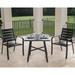 Gracie Oaks Colson 3-Piece Commercial-Grade Bistro Set w/ 2 Aluminum Slat-Back Dining Chairs & a 30" Slat-Top Table Metal in Black/Gray | Outdoor Dining | Wayfair