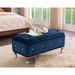 House of Hampton® Novotny Storage Bench Faux Leather/Upholstered/Leather in Blue | 18 H x 39 W x 19 D in | Wayfair 01A1F069BBAD48A7BDAB668C043EDB92