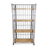 Gracie Oaks Azariah 4 Tier Bar Cart Wood/Steel in Black/Brown/Gray | 59.5 H x 32 W x 12 D in | Wayfair E8D3721400524801A460CD88C350EFD8