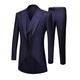 Men's Navy Blue 3PC Long Tailcoat Suit Notch Lapel One Button Wedding Suits Groom Tuxedos Navy Blue 44/38