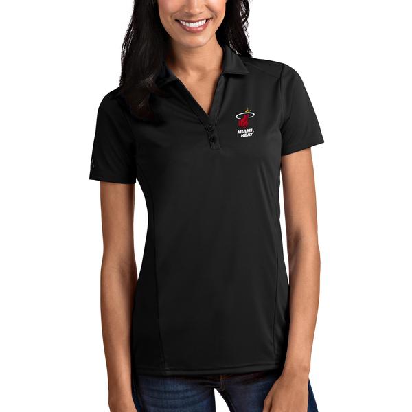 womens-antigua-black-miami-heat-tribute-polo/