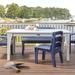 Uwharrie Chair Jarrett Bay Solid Wood Dining Table Wood in Blue | 21 H x 85 W x 40 D in | Outdoor Dining | Wayfair JB93-027