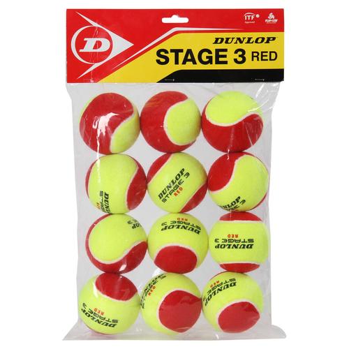"Dunlop Tennisbälle ""Stage 3 Red"" 12er Set, rot, Gr. 3"