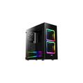 AeroCool TOR - PC Gehäuse ATX, Gehärtetes Glas, 2 Lüfter RGB 14cm, schwarz, única