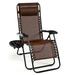 Arlmont & Co. Markus Zero Gravity Reclining Chaise Lounge Metal in Brown | 43.3 H x 25.2 W x 35.4 D in | Outdoor Furniture | Wayfair