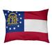Tucker Murphy Pet™ Catalano Georgia Flag Outdoor Dog Pillow Polyester in Blue/Red/White | 14 H x 42.5 W x 32.5 D in | Wayfair