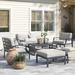Lark Manor™ Analyssia Outdoor 8 Piece Sectional Seating Group w/ Cushions Metal in Gray | 33 H x 88 W x 33.5 D in | Wayfair