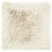 Mina Victory Yarn Shimmer Beige Shag Throw Pillow - Nourison TL004