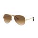 Ray-Ban RB3689 Aviator Sunglasses - Men's Gold 58mm Light Brown Gradient Lens RB3689-914751-58