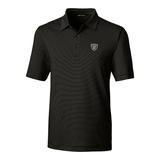 Men's Cutter & Buck Black Las Vegas Raiders Big Tall Forge Pencil Stripe Polo