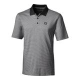 Men's Cutter & Buck Black Las Vegas Raiders Big Tall Forge Tonal Stripe Polo