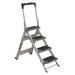 LOUISVILLE L-2011-04 4 Steps, Aluminum Step Stool, 300 lb. Load Capacity, Silver