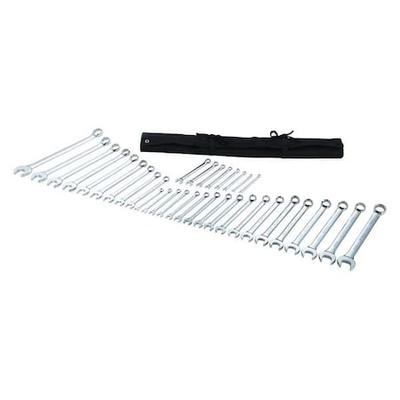 WESTWARD 54DF95 Combination Wrench Set, 15 Degree Head Angle, 35-Piece