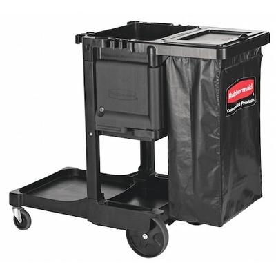 RUBBERMAID COMMERCIAL 1861430 Executive Janitorial Cleaning Cart,Black