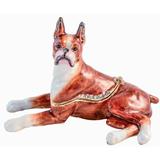 Ciel Collectables Sitting Boxer Dog Trinket Box Metal/Wire in Red | 2.5 H x 3.5 W x 2 D in | Wayfair 1013470