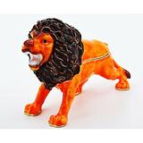 Ciel Collectables Bejeweled Lion Trinket Box Metal/Wire in Brown/Orange | 3 H x 4.5 W x 1.5 D in | Wayfair 1013659