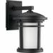 Red Barrel Studio® Chamberlain 10.5" H Frosted Glass Outdoor Wall Lantern Aluminum/Metal in Black | 10.5 H x 7 W x 8.625 D in | Wayfair