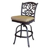 Lark Manor™ Byrge Patio Bar Stool w/ Cushion Metal in Brown | 26 H x 21 W x 26 D in | Wayfair C578D5CC89814C6E94C72B01C84AD5FC