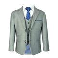 Reegan TPS32 Designer Cavani Boys Slim Fit 5 Piece Complete Suit Set in Light Grey Age 6 Years