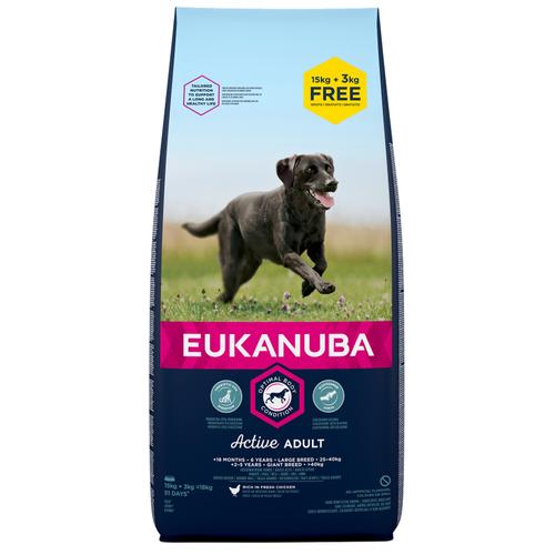 18kg Adult Large Huhn Eukanuba Hundefutter trocken - 3kg gratis!