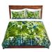 Ebern Designs Seavey Julia Di Sano Were Better Duvet Cover Set Microfiber in Green/Blue/White | 1 King Duvet Cover + 2 King Shams | Wayfair