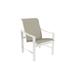 Tropitone Kenzo Patio Dining Armchair Sling in White | 35.5 H x 25.5 W x 29.75 D in | Wayfair 381537_SHL_Sparkling Water