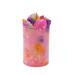 Winston Porter Pink Floral Scented Pillar Candle Paraffin in Indigo/Orange/Pink | 7 H x 4 W x 4 D in | Wayfair BA31A3DCAB424E5784AAAFDB4E3285FC