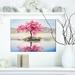 Winston Porter Sakura on the Lake - Wrapped Canvas Print Canvas in Blue/Pink | 12 H x 20 W x 1 D in | Wayfair 624CEA0BF4074651AD155023E619C75E