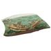 Tucker Murphy Pet™ Burkart Boat Among the Lily Pads Designer Pillow Fleece, Polyester in Green/Brown | 6 H x 29.5 W x 19.5 D in | Wayfair