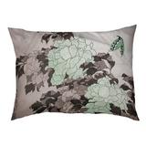 Tucker Murphy Pet™ Burkart Watercolor Peonies & Butterfly Dog Pillow Polyester/Fleece in Green | 17 H x 52 W in | Wayfair