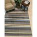 Blue/Brown 120 x 0.5 in Area Rug - Latitude Run® Galeana Striped Hand Knotted Wool Blue/Brown/Ivory Area Rug Wool | 120 W x 0.5 D in | Wayfair