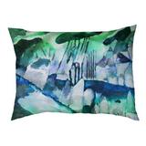 Tucker Murphy Pet™ Keown Landscape w/ Rain Dog Pillow/Classic Polyester in Green/Blue/Yellow | 17 H x 17 D in | Wayfair