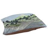 Tucker Murphy Pet™ Burkart Mt. Fuji Reflected in Lake Kawaguchi Designer Pillow Fleece, Polyester in Green | 7 H x 52 W x 42 D in | Wayfair