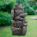 Rock Waterfall 50" High 8-Tier Outdoor LED Floor Fountain