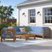 Greyleigh™ Waterford 5 Piece Sectional Seating Group w/ Cushions Wood/Natural Hardwoods in Blue | Outdoor Furniture | Wayfair