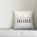 Gracie Oaks Cokato Welcome Home Thin Indoor/Outdoor Throw Pillow Polyester/Polyfill blend in Black | 16 H x 16 W x 1.5 D in | Wayfair